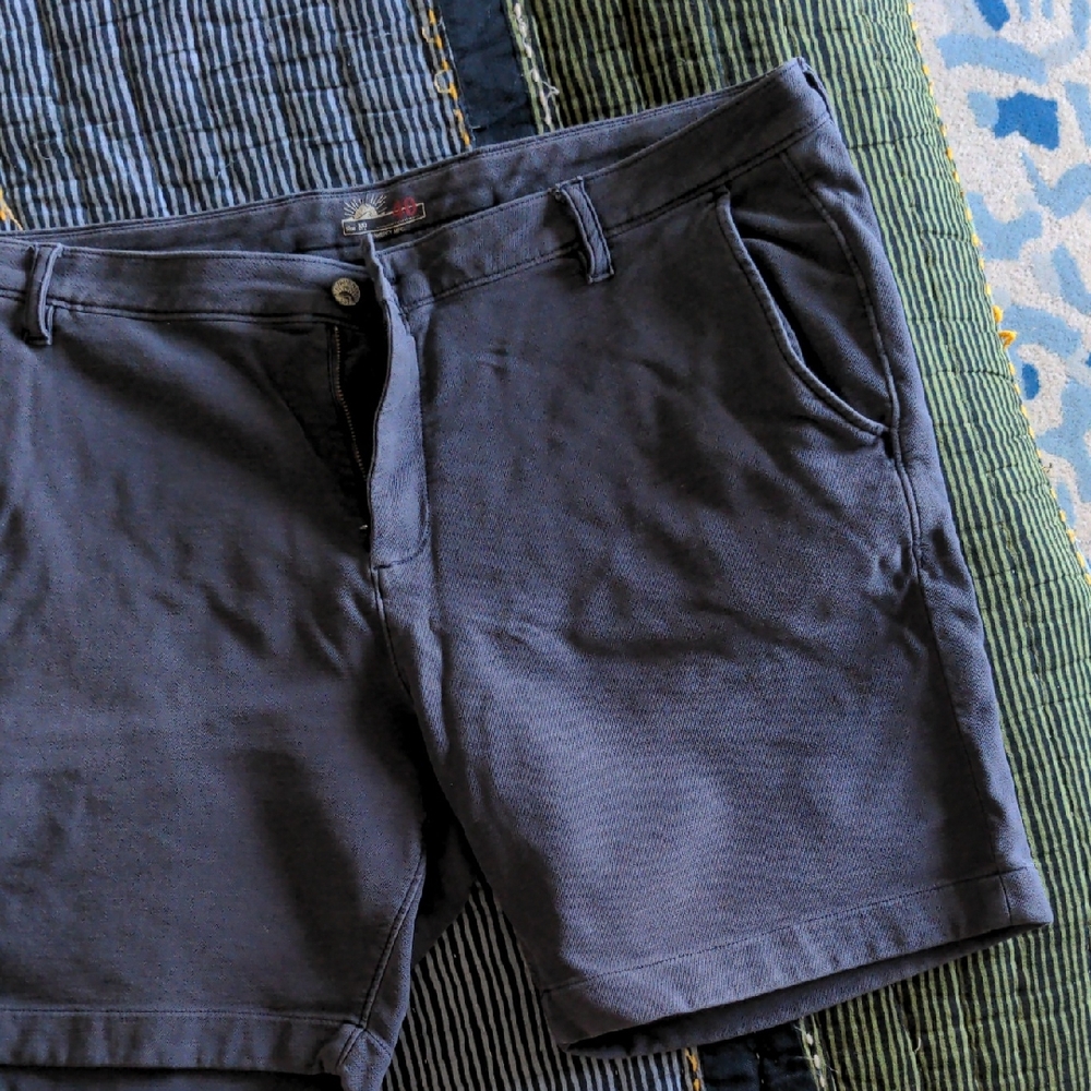 Faherty Dark Blue Flat Front Shorts